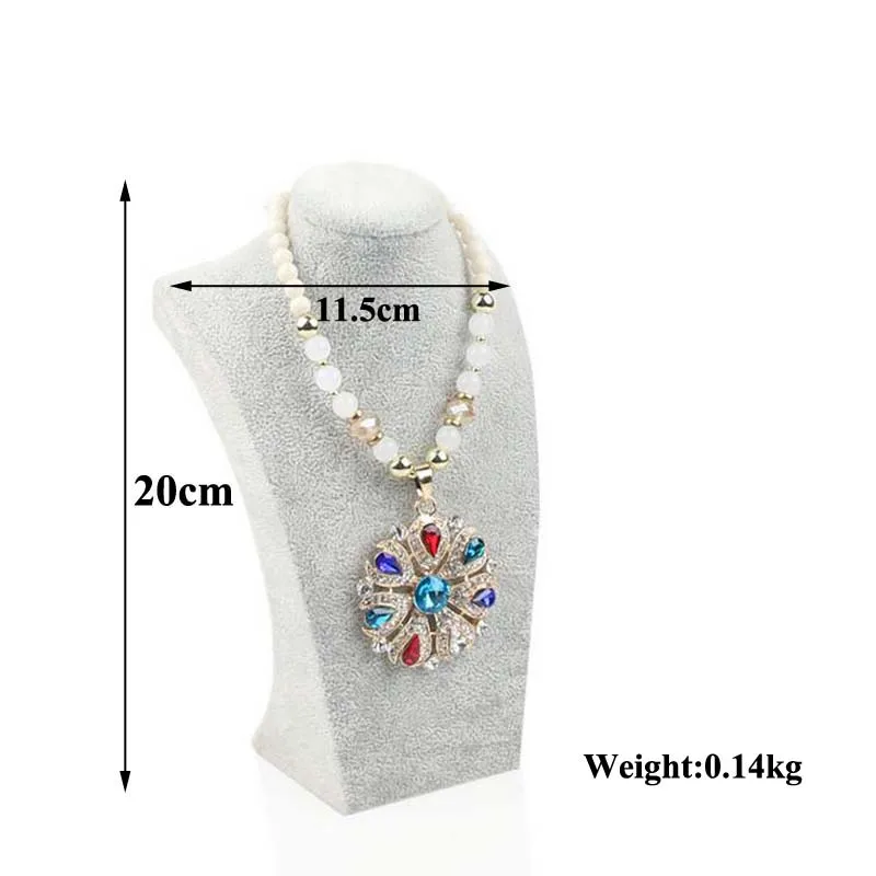 Горячая роскошный бархатный серый цвет ювелирные изделия ожерелья подвески дисплей держатель стойки Показать чехол 5 размер цена