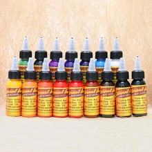 16 шт. набор чернил татуировки Постоянный макияж с микроволокном искусство пигмент 30 мл Краска для татуажа для брови, подводка, губы всего тела