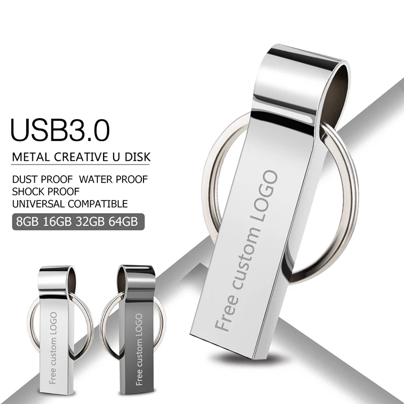 

USB Flash Drive 3.0 Metal Pen Drive 64gb 128gb Flash Memory Stick Bracelet Pendrive 32gb 16gb 8gb 4gb Usb Stick Free Custom Logo