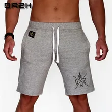Мужские хлопковые шорты с принтом до середины икры, спортивные тренажеры, фитнес, бодибилдинг, повседневные пляжные тренировочные брендовые короткие штаны, мужская спортивная одежда