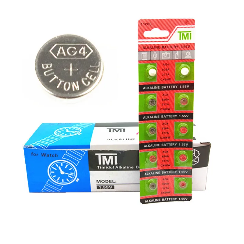 

10Pcs/Lot(1CARD) Durable Watch Battery Cell AG4 377A 377 LR626 SR626SW SR66 LR66 button cell Watch Button Cell 100% Original
