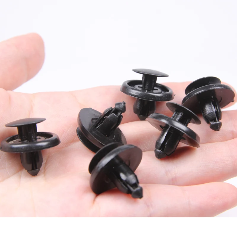 Free Shipping 100Pcs Black 7mm Hole Interior Trim Panel Car Retainer