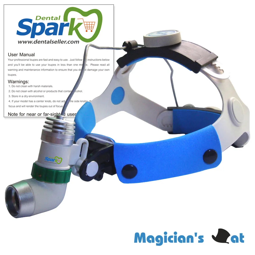 

Spark Lightweight 3 Watt Headband Mounted LED Head Light with Rechargeable Lithium Battery High Intensity Bulb (15000-18000Lux)