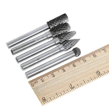 

5Pcs 6mm Head Tungsten Carbide Rotary Point Burr Die Grinder 6mm Shank Cutter---add SKU
