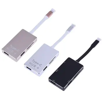 

6 in 1 Type-C 3.1 to 2 USB3.0 Hub+ SD/TF Card Reader w/ 4K HDMI+PD Port