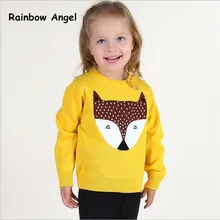 Осенне-зимний свитер для маленьких мальчиков и девочек, милый пуловер с лисой для маленьких девочек и мальчиков, детская одежда