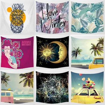 

Hot sale moon and sun stars pineapple landscape patterns wall hanging tapestry home decoration wall tapestry 1500mm*1500mm