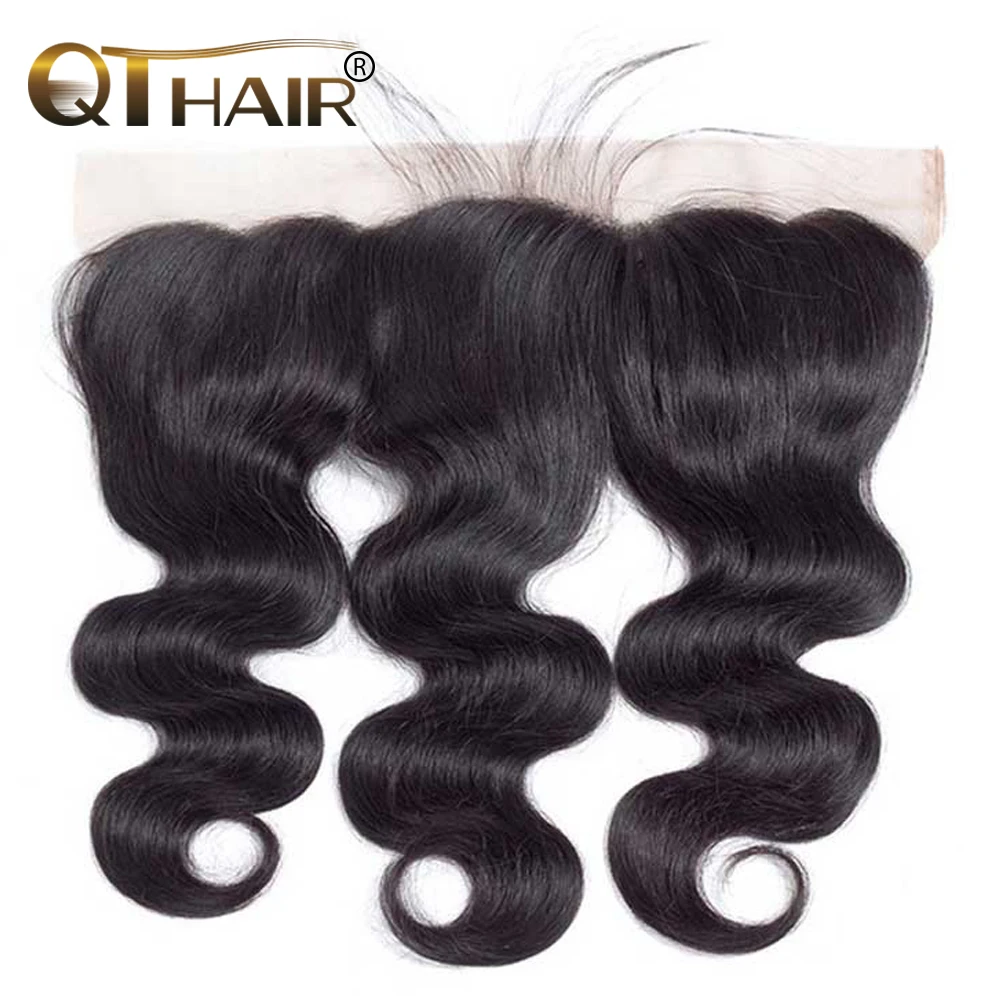 

QT Hair Brazilian Body Wave Lace Frontal Closure 13*4 Ear to Ear Free Part Closure 130% Destiny Non-remy Hair Free Shipping
