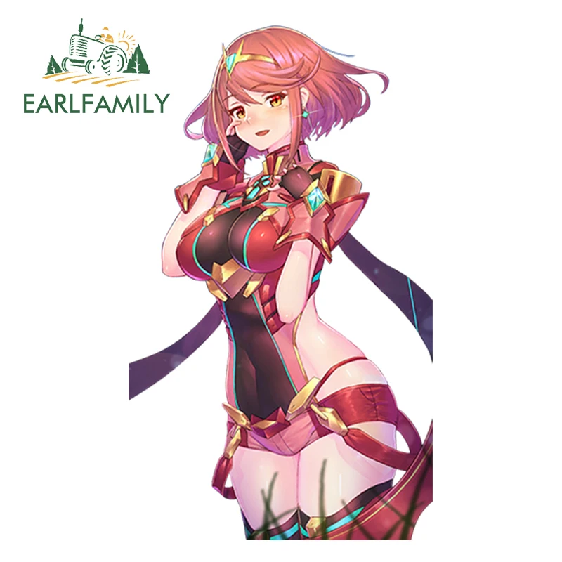 

EARLFAMILY 13cm x 7.6cm Car Stying Sexy Girl Xenoblade Chronicles Anime JDM Pyra (Homura) Render Cartoon Car Sticker Waterproof