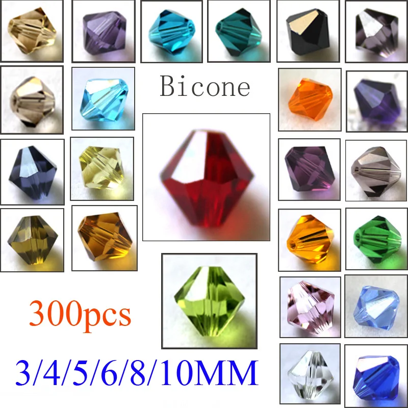 300 шт. биконусные бусины с гранями 3/4/5/6/8/10 мм|crystal bead ring|crystal strandcrystal board |