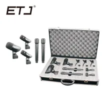 ETJ Marca Profissional 5 Peça Drum Kit Microfone Instrumento de Percussão Tambores Guitarra Bronze 5A