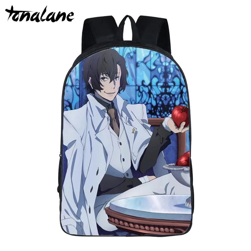 Anime Bungou Stray Dogs Season 3 Backpack for Teenage Girls Boys Travel bags Atsushi Dazai Chuya student school Book Bags - Цвет: 16