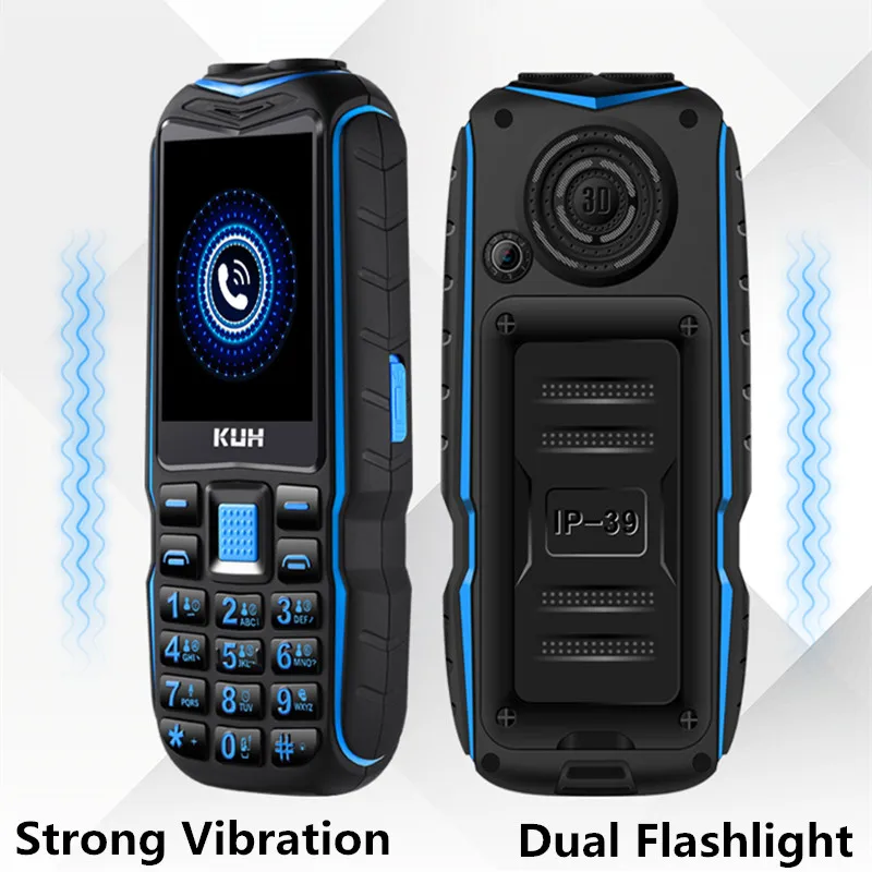 الأصلي KUH T3 المزدوج سيم بطاقات هاتف محمول وعر المصباح المزدوج 13800 mAh طويل الاستعداد الطاقة البنك كبيرة صوت الهاتف المحمول