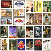 Украшение для бара, бара, напитков, пива, жестяная вывеска, металлическая доска, вино, виски, живопись, плакат, для паба, казино, дома, винтажный Настенный декор, YH021