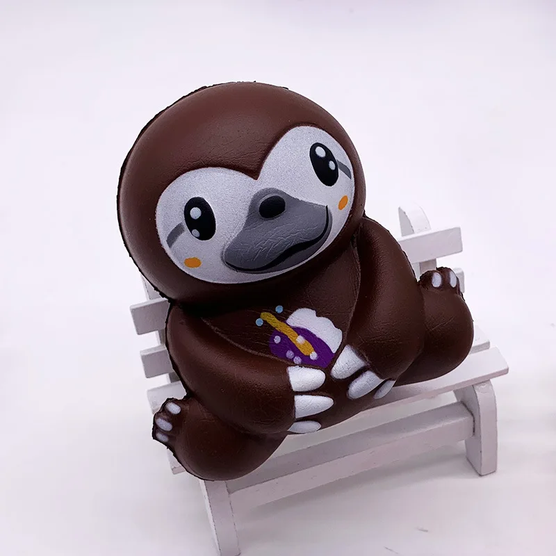 10pcs-rare kawaii sloth squishсм Y pu Игрушка медленное увеличение 9,5*9 см. Мягкая игрушка из искусственной кожи, подарок для детей,, дешево