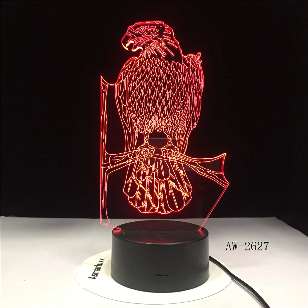 

3D-2627 OWL Bird in the tree RGB 7 Color Change Night Light Baby Sleep Lamp Home Decor Boy Kid Christmas Gift