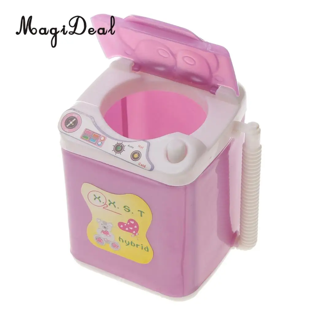 MagiDeal 1Pc Plastic Mini Washing Machine Dollhouse Furniture Toy for Dolls Bathroom Children Pretend Role Play Game Lovely Toy