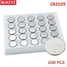 200pcs/Lot CR2025 3V Cell Coin Button Battery lithium Li-ion ECR2025 DL2025 BR2025 KL2025 L2025 Watches,clocks toys