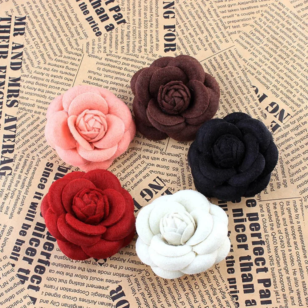 

Handmade Fabric Camellia Flower Brooch Pin Badge Unisex Wedding Party Costume Jewelry Clothes Accessories Big Brooches for Women