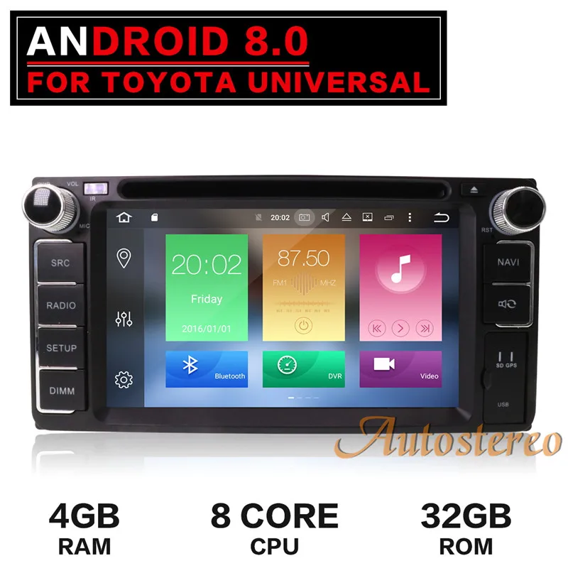 Sale Pure Android8 8 core Android7 Car DVD Player GPS Navigation Multimedia For Toyota Most of 2DIN 200*100 Radio Stereo Auto Unit 6