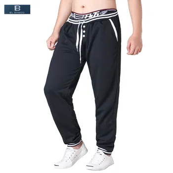 

[EL BARCO] 2017 New Hot Cotton Casual Pants Men Sweatpants Autumn Button Pocket Black Blue Grey Male Joggers Long Trousers M-3XL