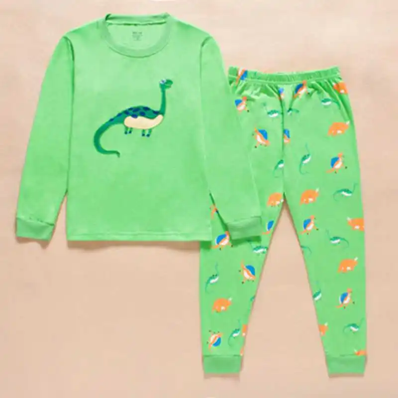 

New Dino Kids Pyjamas 100% Cotton Boys Pajamas Sets for children Sleepwear Baby clothes sets Dinosaur 2 3 4 5 6 7 Year T-Shirt