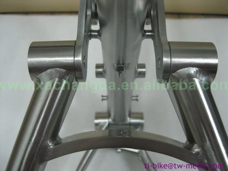 Cheap Bicycle Frame Suspension Titanium High Quality Titanium Full Suspension Bicycle Frames with Hand Brush Finished China Bike Frame 4