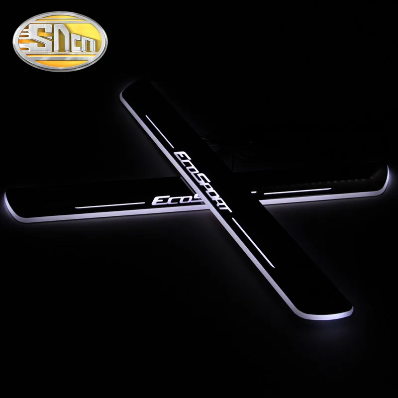 

SNCN 4PCS Acrylic Moving LED Welcome Pedal Car Scuff Plate Pedal Door Sill Pathway Light For Ford Ecosport 2013 - 2018 2019