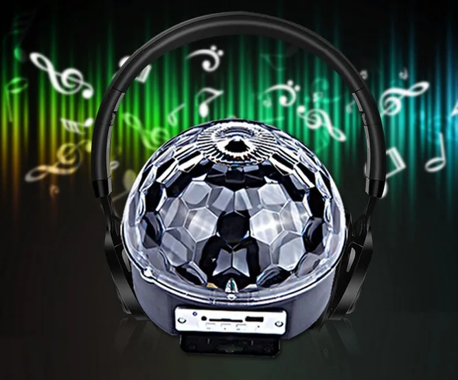 Пульт дистанционного управления Bluetooth USB MP3 6LED RGB волшебный хрустальный шар КТВ Дискотека красочные сцены Свет Звук светодиодный магический