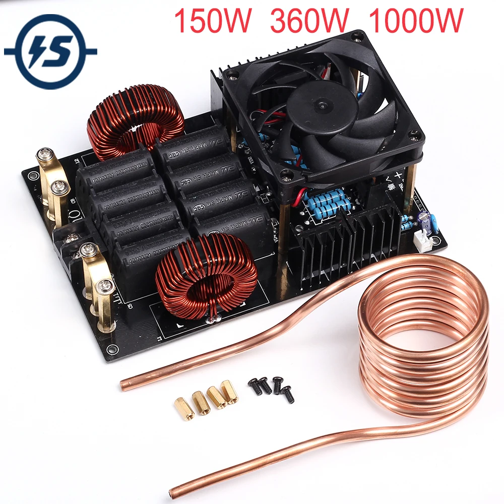 

High Voltage Generator DC 5-40V 150W 360W 1000W High Frequency Low Voltage ZVS Induction Heater Board With Coil for Melt Metals
