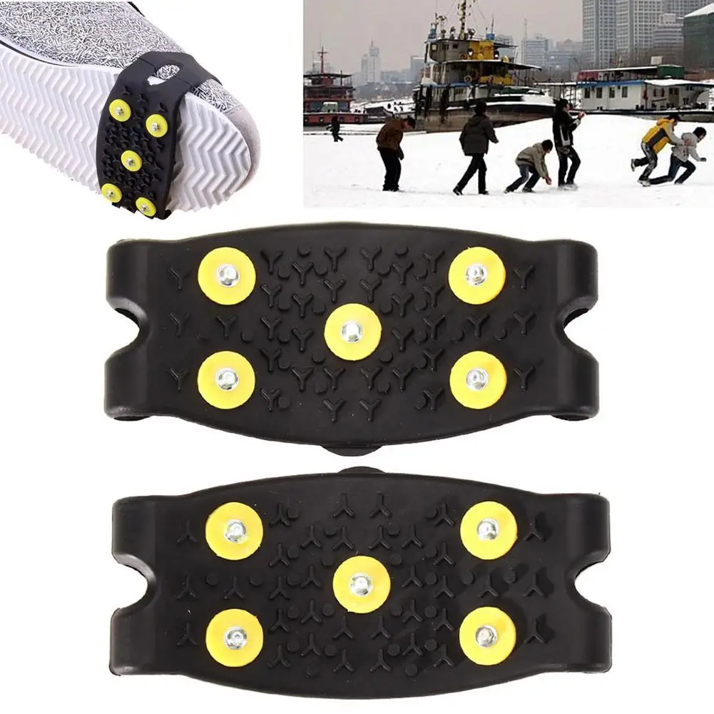 

5 Studs Ice Snow Anti-slip Winter Grips Walking Climbing Skiing Shoes Cover Accessories Snow Anti Slip Spikes Grips Crampon
