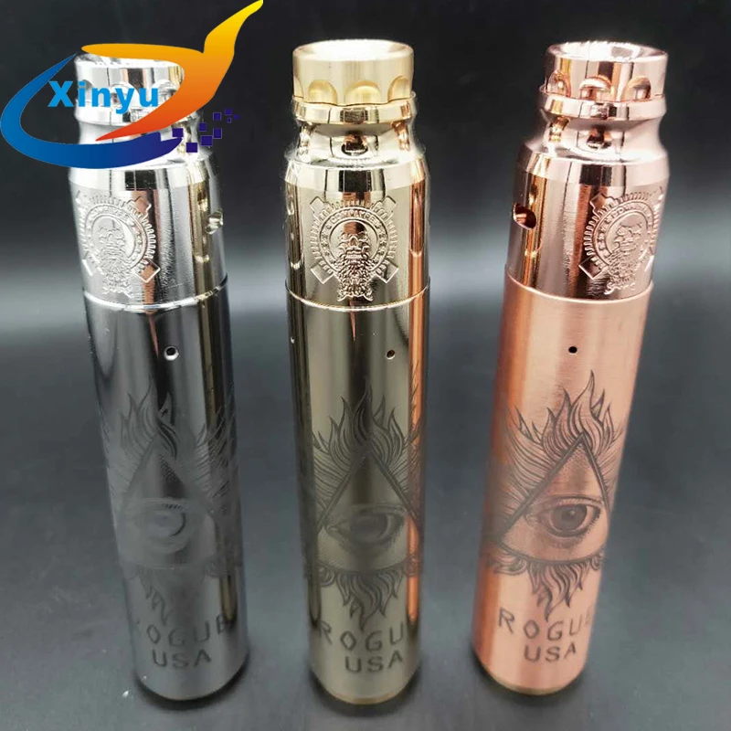 rogue mod kit 18650 battery brass copper Mechanical Vaporizer Vape Mod 24mm diamater with AvidLyfe RDA