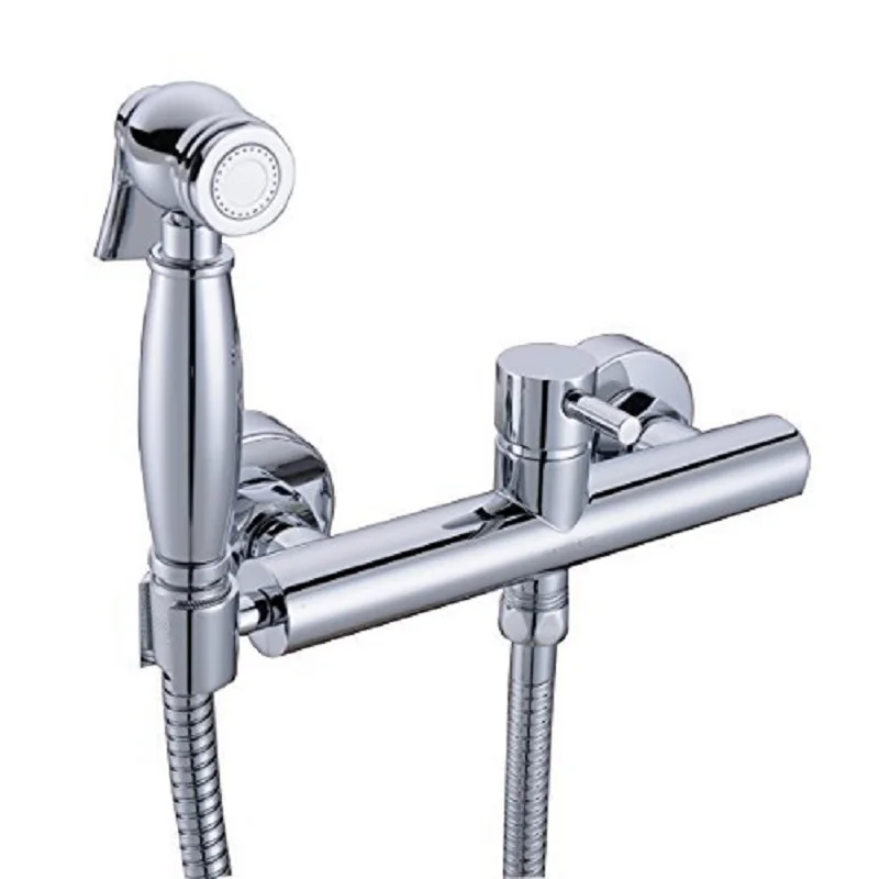 Toilet Bidet Sprayer Faucet Mixing Valve with Hose, Bracket and Brass