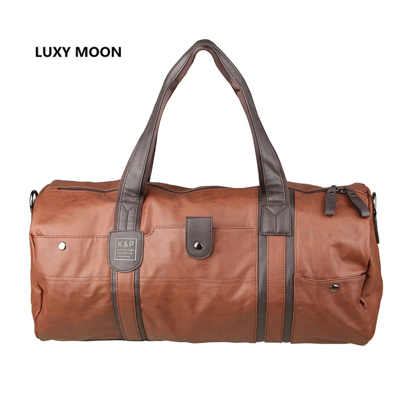 Buy 2018 High Quality PU Leather Travel Bags Cylinder