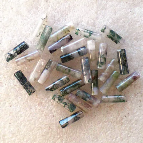 (10 шт./лот) Оптовая Продажа Натуральные моховые агаты кулон в форме колонны из