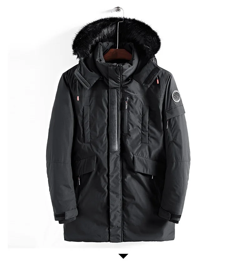 BZBFSKY новый большой Размеры M L XL XXL XXXL теплая верхняя одежда зимняя мужская куртка, ветронепроницаемая с капюшоном брендовая одежда