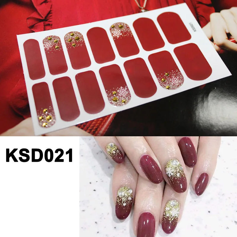 14 шт/лист бронзовые блестящие наклейки для ногтей 3D DIY украшения для ногтей- MS
