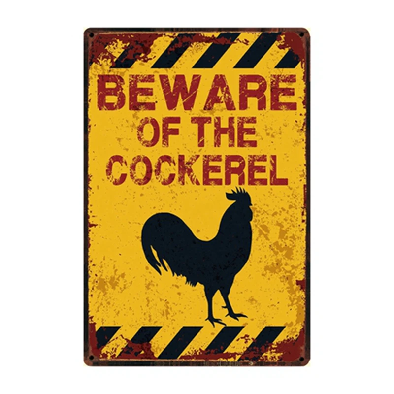 [ Kelly66 ] Beware Of The Dog Pig Horse Wolf Monkey Metal Sign Tin Poster Home Decor Bar Wall Art Painting 20*30 CM Size Dy82