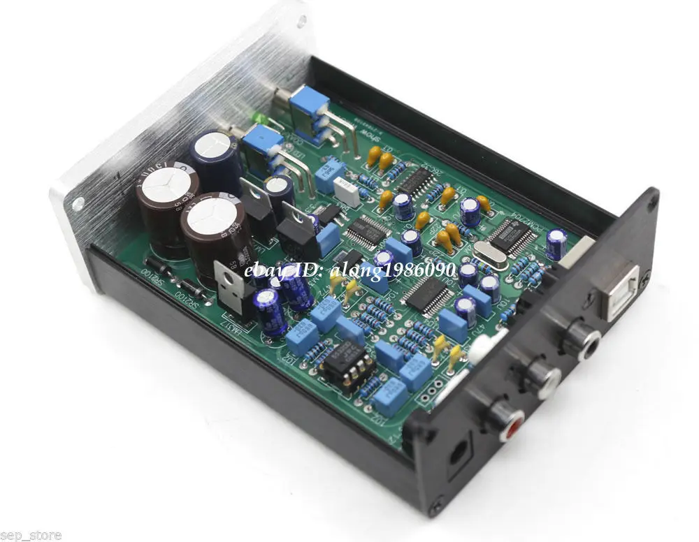 Finished WM8740 + DIR9001 DAC Board Support Coaxial and USB Input Dual Op Amp RC5532DD Decoder