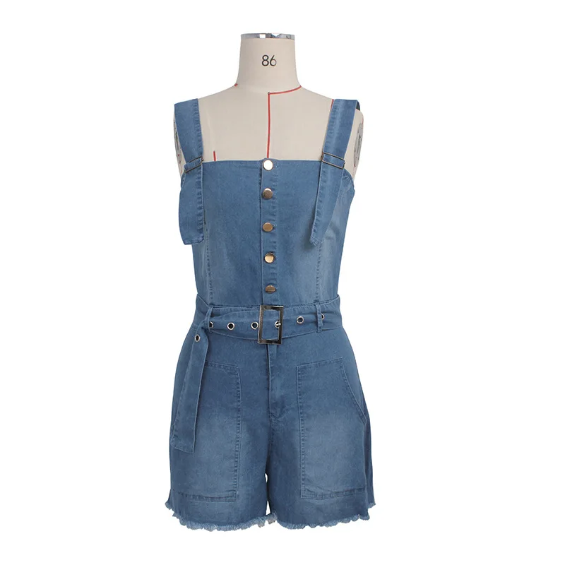 light blue Maoxzon женские сексуальные короткие джинсовые костюмы для женщин Летняя мода ремень без рукавов с открытой спиной обтягивающий джинсовый комбинезон Комбинезоны Шорты - Цвет: light blue