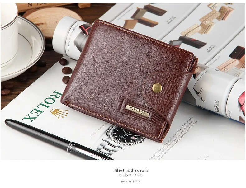 Бренд Высокое качество короткие Для мужчин бумажник из натуральной кожи Qualitty гарантии кошелек для мужчин, портмоне, держатель для карт