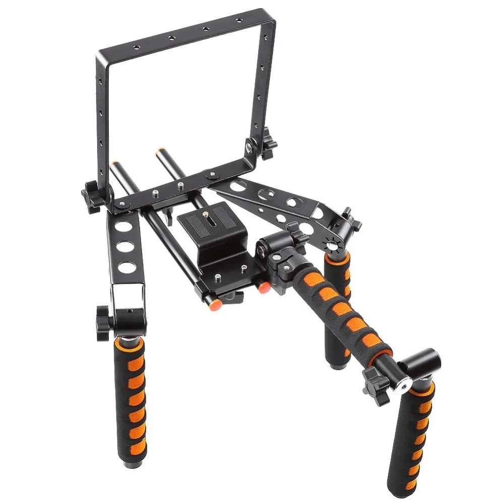 

Foldable Shoulder Rig Support Mount DSLR Stabilizer Kit for Canon Nikon Lumix Sony Pentax Olympus 1/4" Screw with Camera Bracket