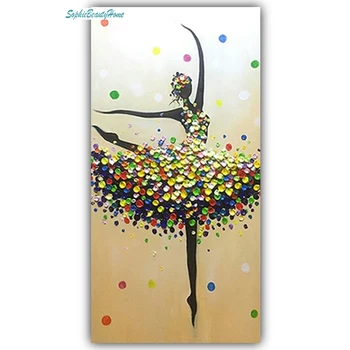 

DIY 5D painted diamond painting embroidery 3D resin colorful ballet girl crystal pattern embroidery cross stitch resin home