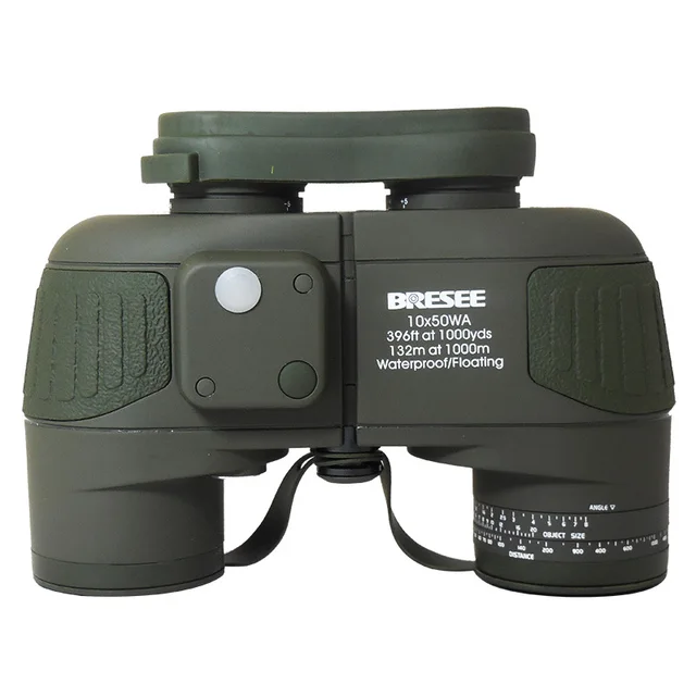 Best price at $140 Cheap Waterproof Shock-Proof 10x50mm With Range Finder Reticle and Built-In Compass Navy BAK4 Prism Military Binoculars