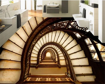 

beibehang 3D classic wallpaper dimensional super shocks rotating staircase floor painted 3d flooring painting papel de parede