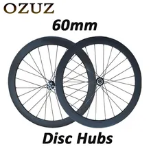 OZUZ велосипеды 700c Глубина 60 мм Клинчер трубчатые Штейн 3k Глянцевая полный углеродного волокна колеса дорога велосипед дисковый тормоз концентраторы гонки Колесная