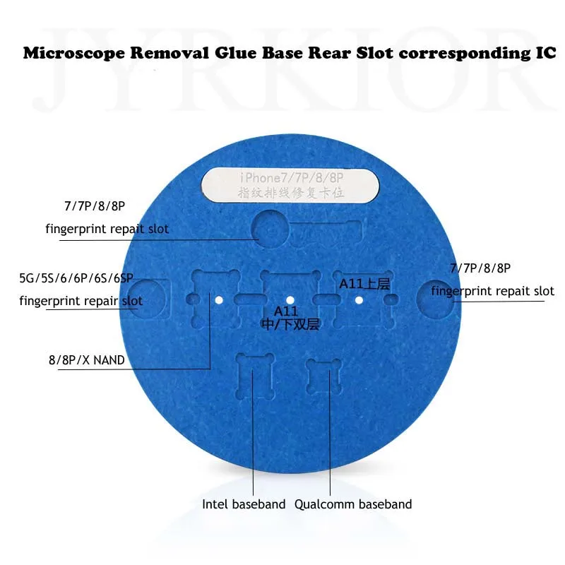 Jyrkior двухсторонний микроскоп база клей слот для удаления платформы для iPhone процессор A8 A9 A10 A11 NAND Wi-Fi отпечатков пальцев IC инструмент для ремонта