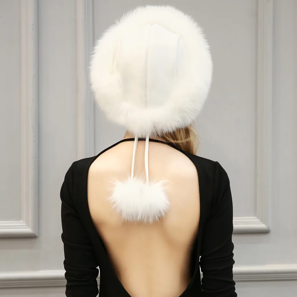 

Women's Faux Fur Hats Raccoon Fox Fur Caps Russian Ushanka Winter Warm Bomber