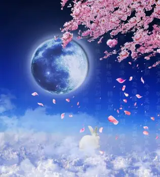 

LIFE MAGIC BOX Backgrounds Birthday Valentine Day Backdrops Tree Moon Rabbit Backdropd For Studio Cm-6055