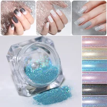 Голографический блестящий для ногтей порошок лазер Блестящий голографический дизайн ногтей Блеск Мерцающий пыль хром пигмент DIY маникюр украшения для ногтей